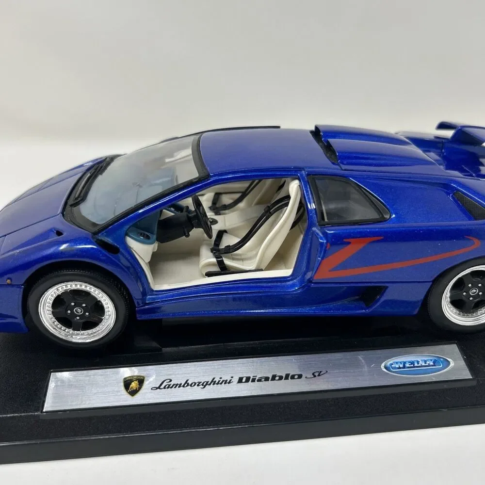 Welly 1/18 Lamborghini Diablo SV Blue Diecast / Missing Driver Door